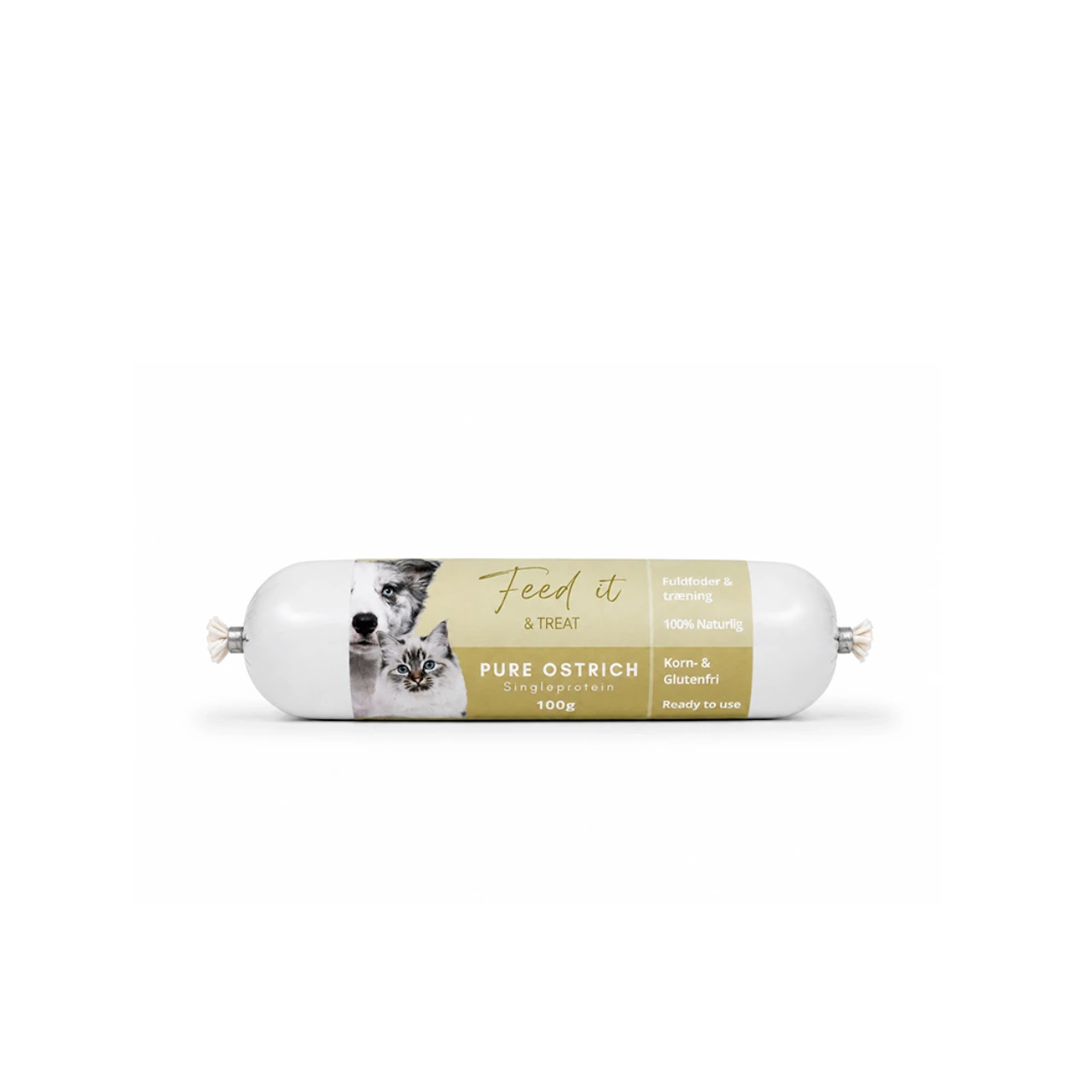 Feedit & Treat Pure struds 100 g - naturlig strudseskærepølse til hund og kat